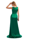 Bateau Neckline Mermaid  Ruffled Satin Bridesmaid Dress