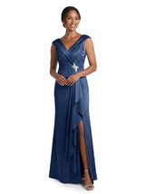 ChicSew Lace Silky Satin Spaghetti Straps Mermaid Floor Length Mother Of The Bride Gown