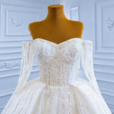 ChicSew Luxurious Off Shoulder Ball Gown Wedding Dress With Sequin