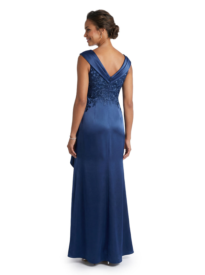 ChicSew Lace Silky Satin Spaghetti Straps Mermaid Floor Length Mother Of The Bride Gown