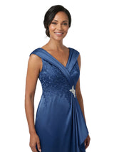 ChicSew Lace Silky Satin Spaghetti Straps Mermaid Floor Length Mother Of The Bride Gown