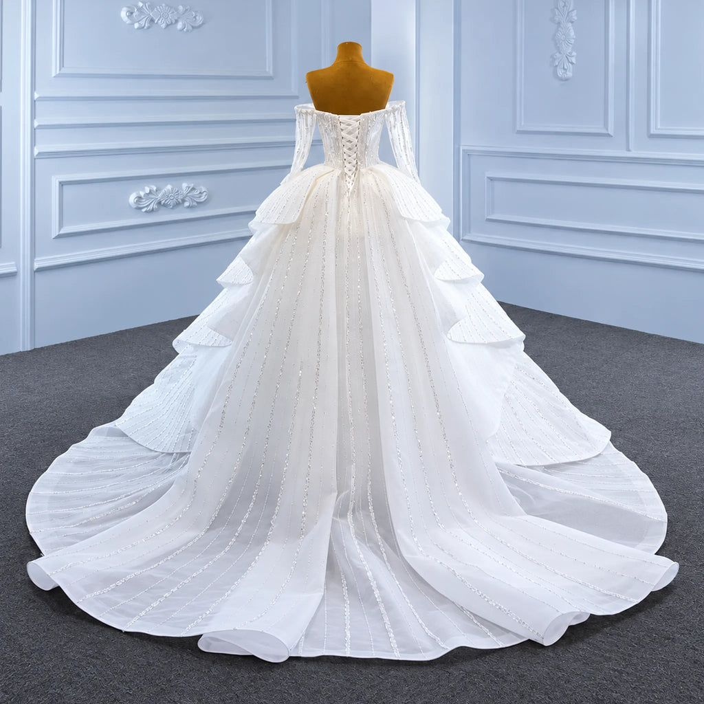 ChicSew Luxurious Off Shoulder Ball Gown Wedding Dress With Sequin