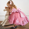 Flower Girls Dress Formal Lace Top with Bow A-line Princess Gown for Wedding Kids Tutu Dresses