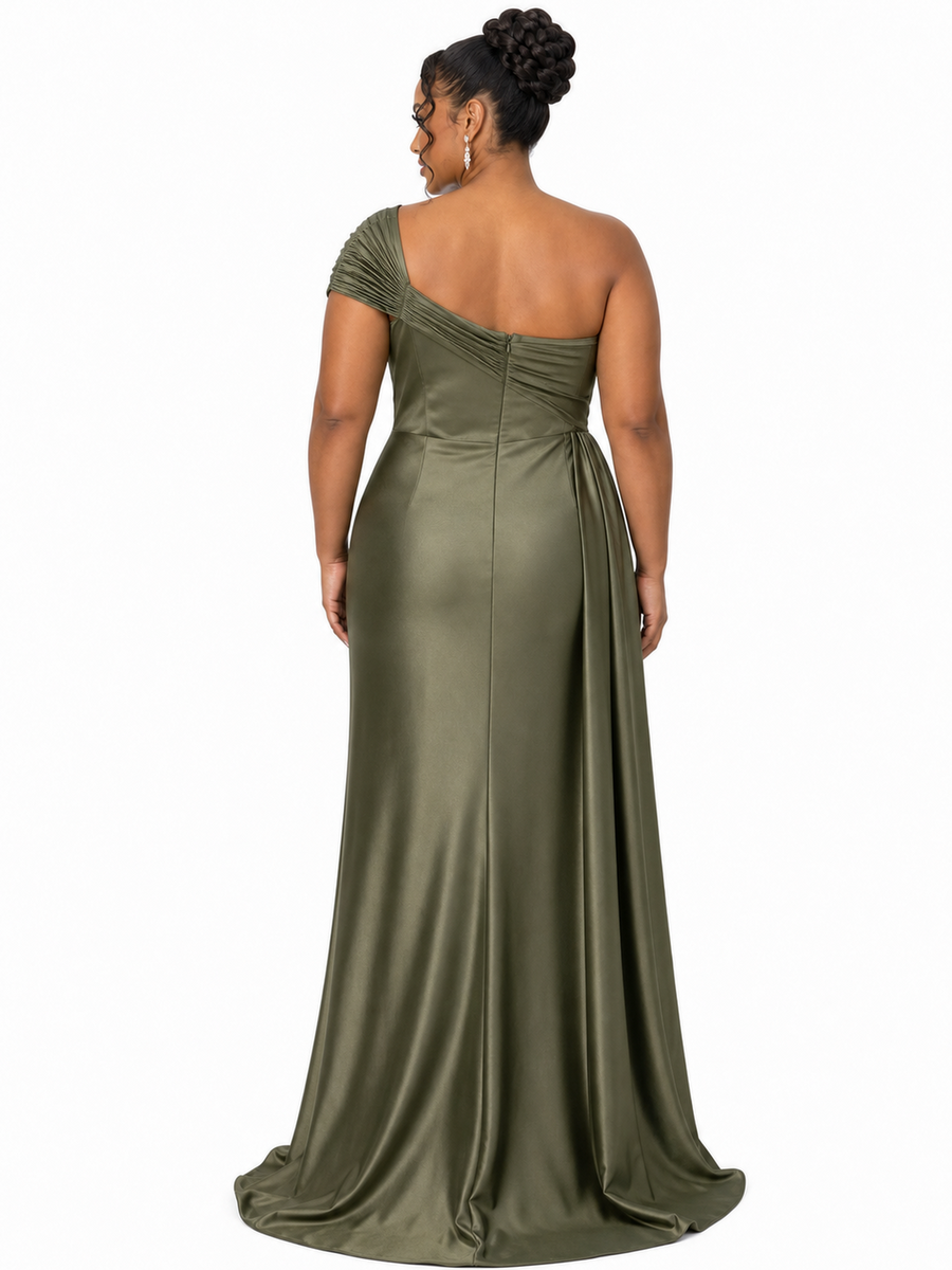 ChicSew Modern Strapless Short Sleeves Mermaid Soft Satin Floor-Length Bridesmaid Dresses