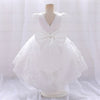 Flower Girls Dress Formal Lace Top with Bow A-line Princess Gown for Wedding Kids Tutu Dresses