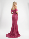 Sparkly Off Shoulder Mermaid Sequined Long Evening Prom Dresses