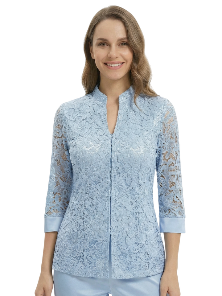 Elegant Lace Satin Pantsuits For Mother Of The Bride With Jacket
