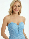 Sexy Strapless Sweetheart Lace Mermaid Formal Prom Dress for Evening