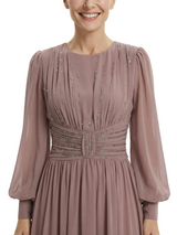 Elegant Jewel Long Sleeves A-Line Mother of the Groom Dresses