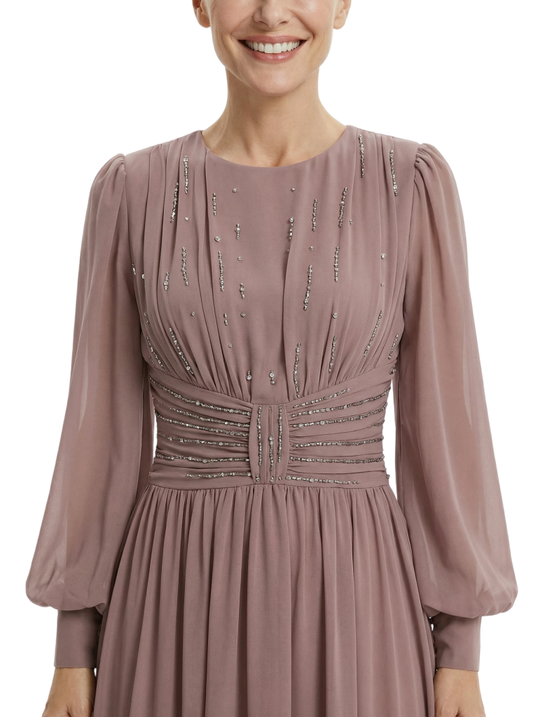 Elegant Jewel Long Sleeves A-Line Mother of the Groom Dresses