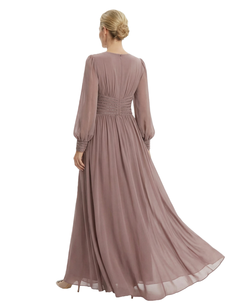 Elegant Jewel Long Sleeves A-Line Mother of the Groom Dresses