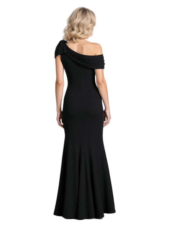 Elegant Sleeveless Asymmetrical Side Slit Mermaid Crepe Long Mother of The Bride and Groom Dresses
