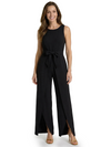 Chicsew Scoop Sleeveless Bow Knot Pantsuit Ankle Length Stretch Crepe Mother of the Bride Dresses
