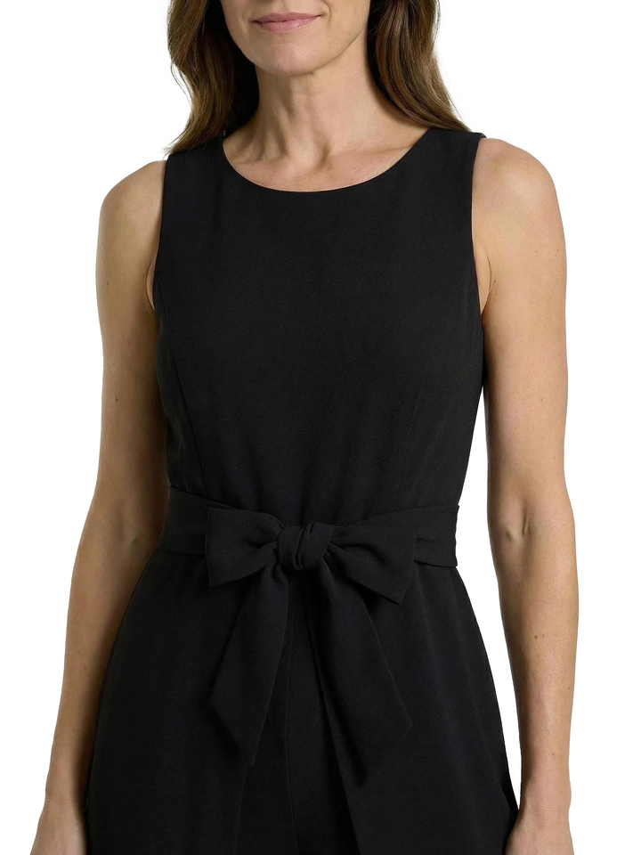 Chicsew Scoop Sleeveless Bow Knot Pantsuit Ankle Length Stretch Crepe Mother of the Bride Dresses