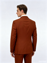 Classic 1 Piece Burnt Orange Men's Suit with Regular Fit and Sophisticated Peak Lapel