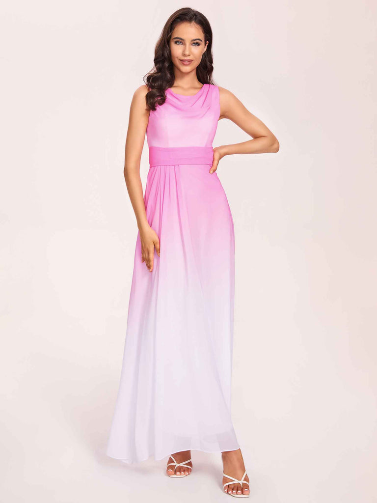 Elegant A-line Ombre Chiffon Maxi Long Bridesmaid Dresses - ChicSew Elegant A-line Ombre Chiffon Maxi Long Bridesmaid Dresses - ChicSew
