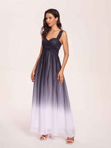 Chic A-line Chiffon Long Ombre Bridesmaid Dresses Online