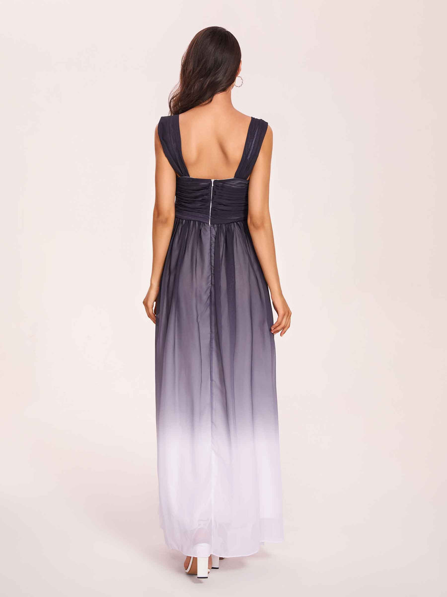 Chic A-line Chiffon Long Ombre Bridesmaid Dresses Online