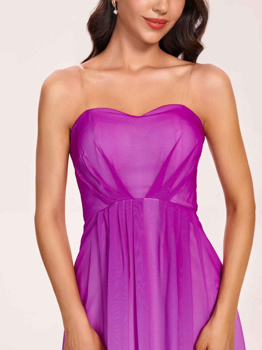 Sweetheart A-line Long Ombre Chiffon Bridesmaid Dresses Online