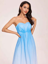 Elegant A-line Ombre Chiffon Maxi Long Bridesmaid Dresses Online