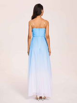 Elegant A-line Ombre Chiffon Maxi Long Bridesmaid Dresses Online