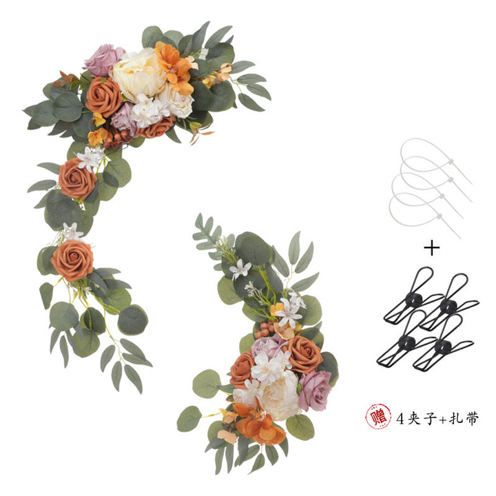 Arch Flower Wedding Creative Simulation Flower Sign Welcome Card Flower Arrangement Background Corner Flowers, CF18044