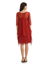 Elegant A-line Chiffon Half Sleeves Knee-Length Short Mother of The Bride Dresses