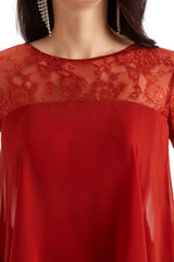 Elegant A-line Chiffon Half Sleeves Knee-Length Short Mother of The Bride Dresses