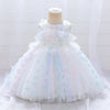 Flower Girls Dress Cute Rainbow Flowers A-line Princess Gown for Wedding Kids Tutu Dress