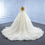 ChicSew Luxurious Beaded Illusion Ball Gown Wedding Dress With Sequin