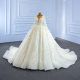 ChicSew Luxurious Beaded Illusion Ball Gown Wedding Dress With Sequin