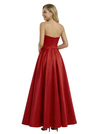 Beautiful Strapless Sweetheart Prom Gown Satin Tulle Sparkly Detail Floor Length Formal Wear