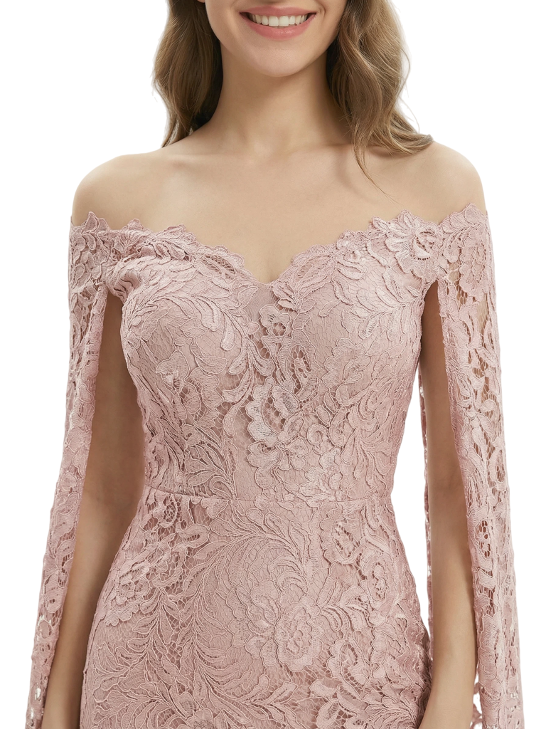 Elegant Lace Long Sleeves Mother of the Groom Dresses Mermaid Evening Gown