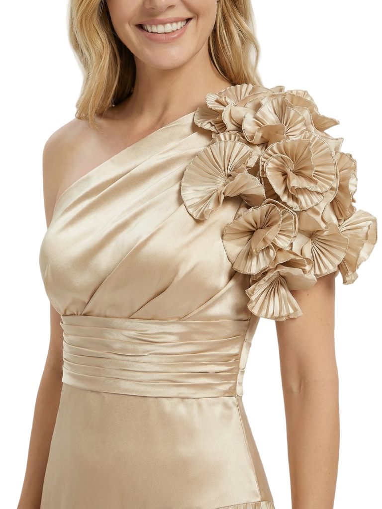 Classy Tea Length Satin A-Line Sleeveless Modern Mother of the Bride Dresses