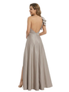Unique One Shoulder Satin Floor Length Elegant Mother of the Bride Dresses With Bow Knot