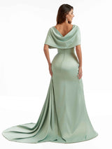 Sexy Mermaid Side Split Long Satin Modern Formal Bridesmaid Dresses Online