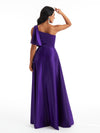 Sexy One Shoulder A-Line Soft Satin Beauty Long Bridesmaid Dresses Online