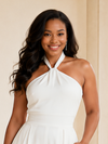 ChicSew Modern Simple Halter Straps Chiffon Floor-Length Wedding Jumpsuit