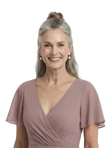 ChicSew Pretty Flutter Sleeves V-Neck Chiffon Ruched A-Line Mother Of The Bride Dresses