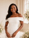 ChicSew Elegant Mermaid Off The Shoulder Crepe Maxi Long Wedding Dress