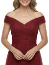 ChicSew Classy Off The Shoulder Ruched Tulle A-Line Mother Of The Bride Gowns Full Length
