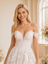 ChicSew Sexy Off The Shoulder A-Line Side Slit Lace Tulle Maxi Long Wedding Dresses