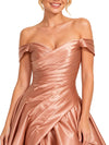 Chicsew Sexy Off Shoulder Satin Ballgown Unique Long Bridesmaid Dresses