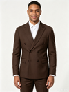 Classic 3 Piece Chocolate Men's Suit with Regular Fit and Sophisticated Peak Lapel