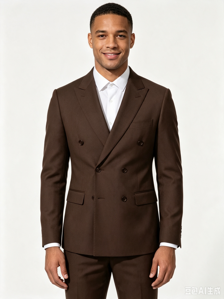 Classic 3 Piece Chocolate Men's Suit with Regular Fit and Sophisticated Peak Lapel