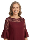 ChicSew Beautiful Flutter Sleeves A-Line Mother Of The Bride Dresses Lace Chiffon Mom Dresses