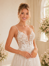 ChicSew Glam Spaghetti Straps A-Line Sleeveless Lace Glitter Tulle Long Wedding Dresses