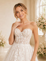 ChicSew Sweetheart A-Line Sleeveless Lace Tulle Maxi Long Wedding Dresses