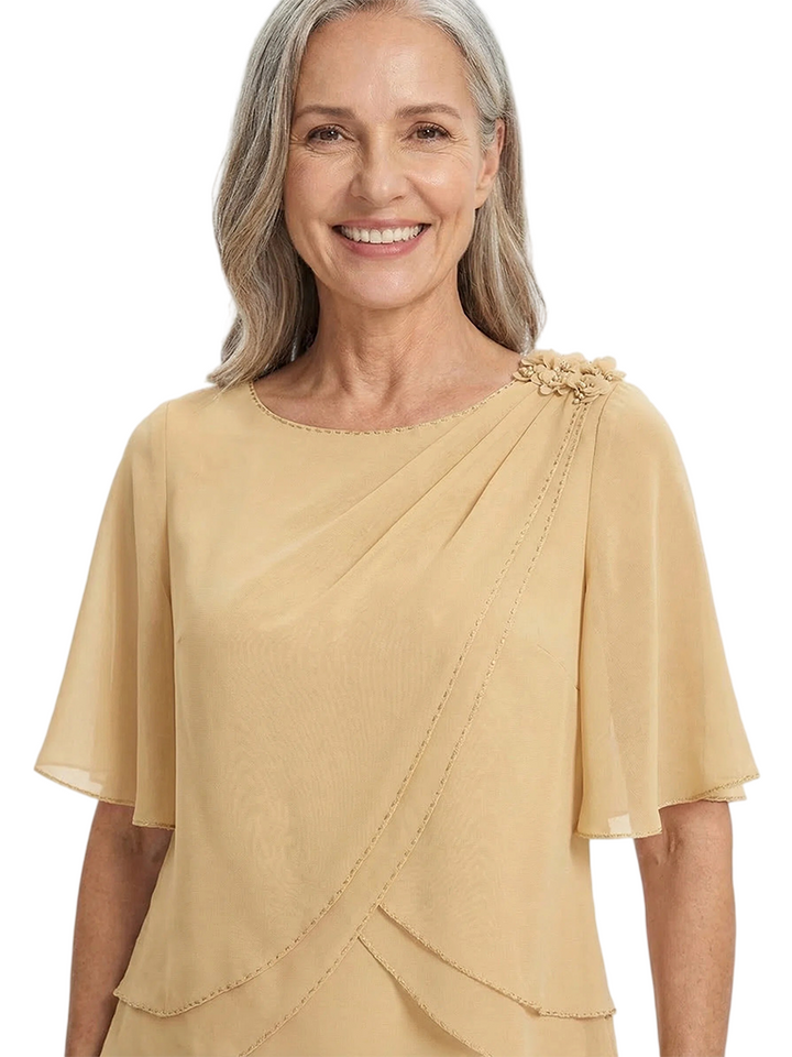 ChicSew Scoop Flutter Sleeves Jumpsuit For Mother Of The Bride Chiffon Mother Of The Bride Pantsuits