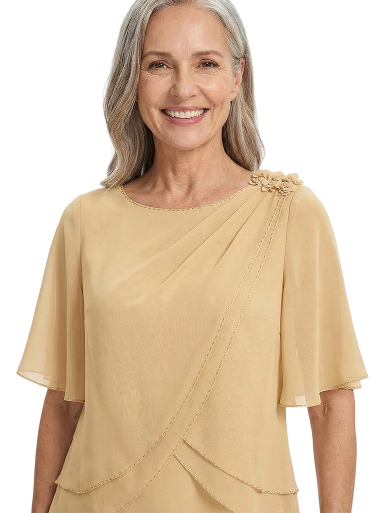 ChicSew Scoop Flutter Sleeves Jumpsuit For Mother Of The Bride Chiffon Mother Of The Bride Pantsuits